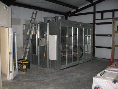 Texas Timber Wolf workshop construction - Paint booth.